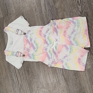 Kidstonia Tie Dye Romper with Matching Shirt Size 10